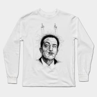 Salvador Dali. Scribble art. Long Sleeve T-Shirt